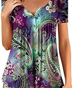 Womens Tops Hide Belly Tunic Short Sleeve T Shirts